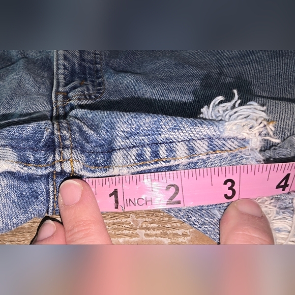 Vintage Orange Tab Levi's Cutoff Denim Shorts Jean Shorts Jorts 100% Cotton 34 - Picture 5 of 8
